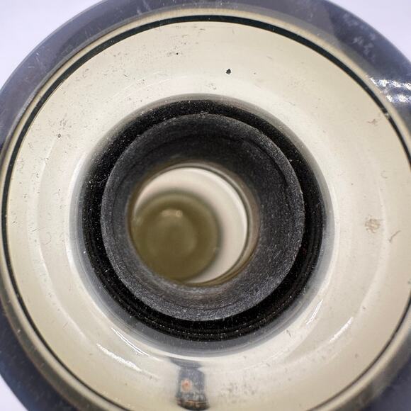 Vtg Moody Czech Bohemia Smokey Glass Decanter Gold Trim 11” carafe Green Gray - Picture 6 of 16